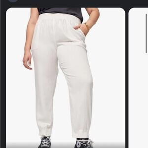 NWT Faherty Arlie Day Pant White Pockets Breezy Vacation Boating Linen Small